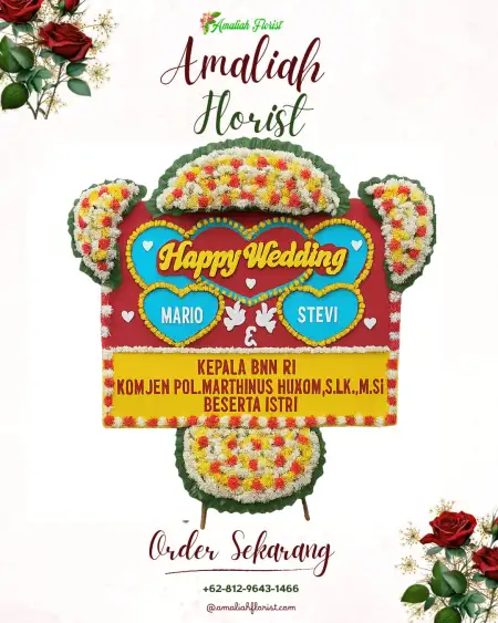 Papan Bunga Pernikahan Sindon